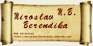 Miroslav Berendika vizit kartica